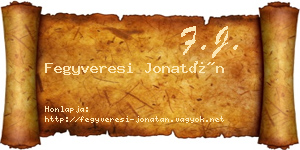 Fegyveresi Jonatán névjegykártya